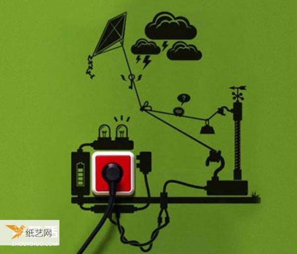 Very creative socket wall sticker pattern design makes the socket more creative