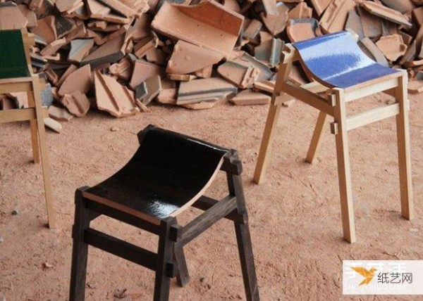 Use discarded tiles to make beautiful and comfortable stools