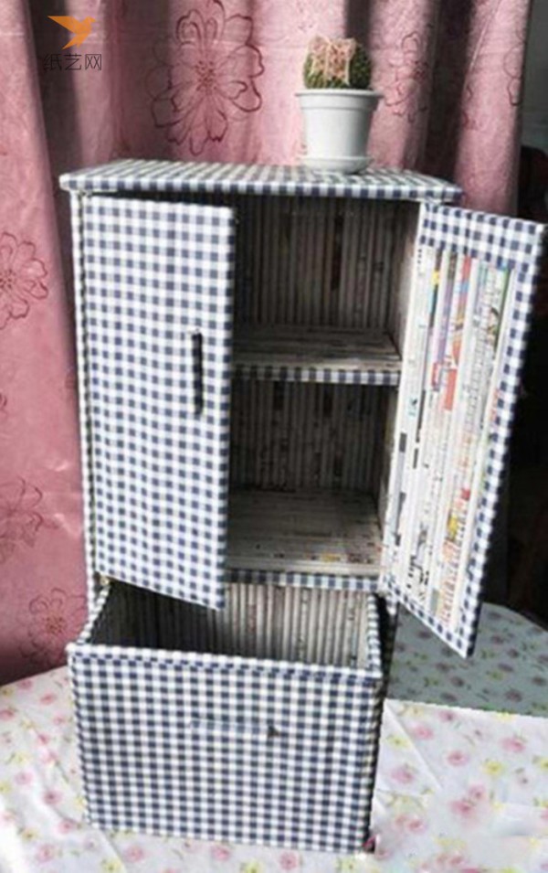 Tutorial on turning waste into treasure Tutorial on making a small storage cabinet made of old newspapers