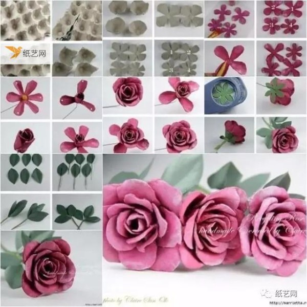 Turn waste into treasure, learn how to make roses and small animals from egg trays in 4 tutorials!