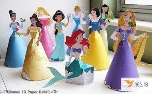 Use origami to create a set of beautiful Disney princess step-by-step patterns