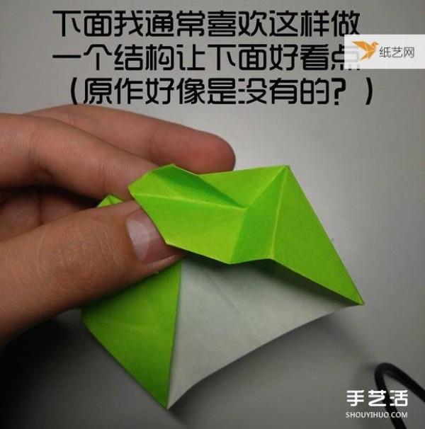 Illustration of the steps of origami of a very cute three-dimensional duck