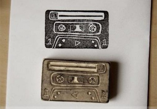 Tutorial on how to make hand-made cassette rubber stamps