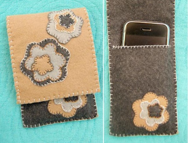 DIY tutorial for making mobile phone bags from handmade non-woven fabrics