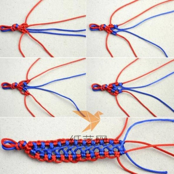 Tutorial on how to make a hand-woven Chinese knot bracelet