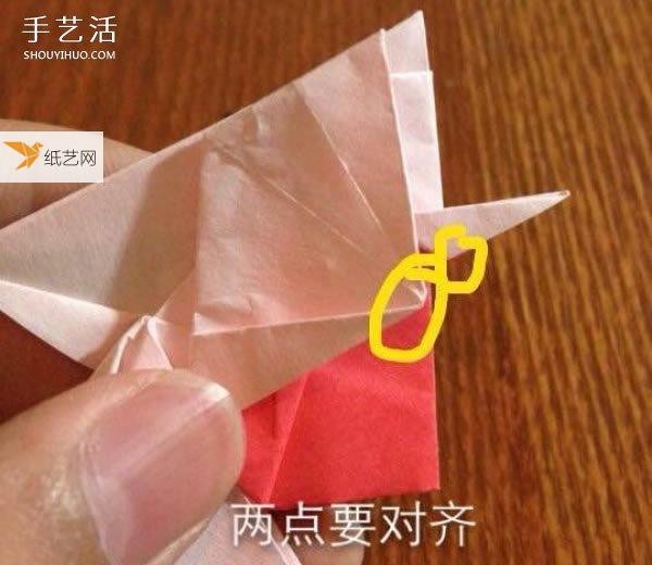 Illustration of how to fold a three-dimensional poodle using origami