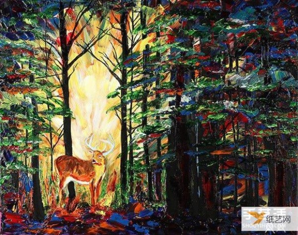 Blind artist uses touch and texture to create moving colorful paintings