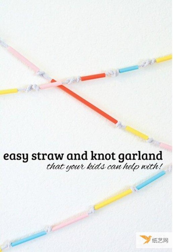 Use toddler straws to craft beautiful colorful holiday decorations