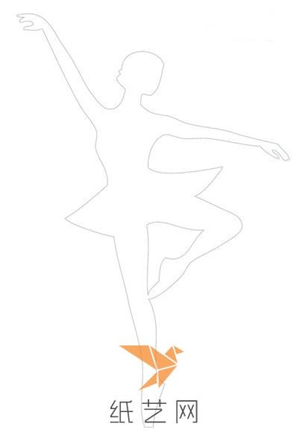 Delicate paper-cut ballerina girl paper-cut tutorial