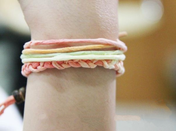 Simple and beautiful printing and dyeing style braided bracelet making tutorial