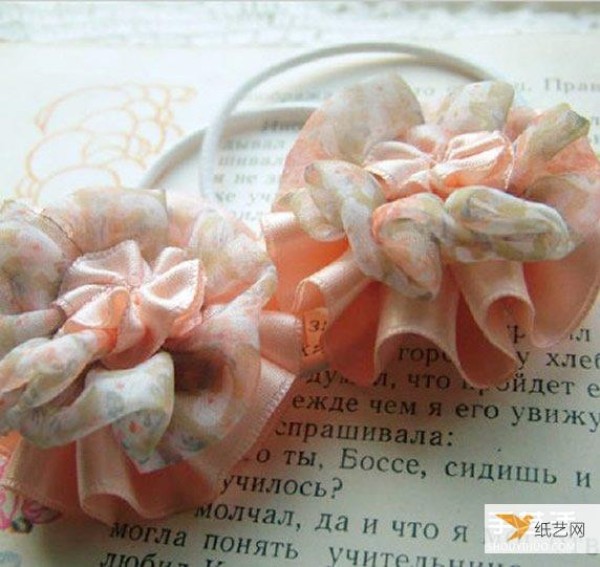 Very beautiful and personalized silk flower hair rope handmade illustrated tutorial