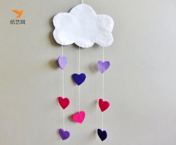 Tutorial on how to make small cloud decorations made of non-woven fabrics