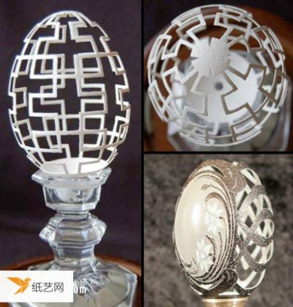 Appreciate the exquisite hand-made egg carving art works