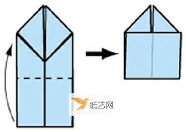 Illustration of folding method of cute little frog