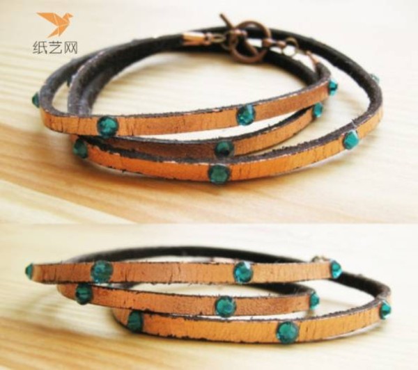 Tutorial on turning waste into treasure: turning waste belts into beaded decorative leather bracelets