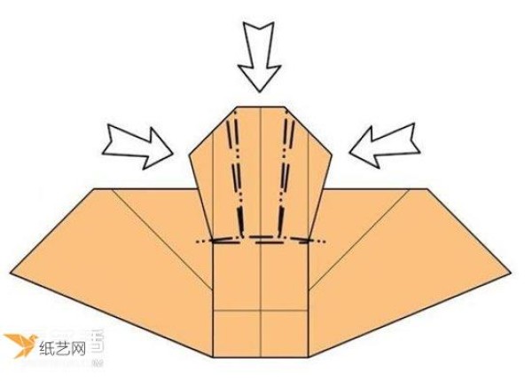 Illustration of the method of hand folding paper sofa chair