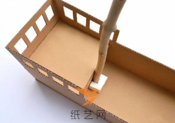 Tutorial on how to make a waste cardboard box into a handmade pirate ship toy