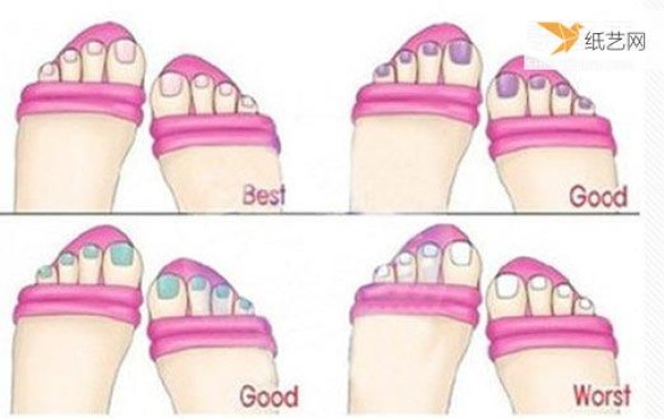 Girls must learn how to match sandals and nail polish colors in summer