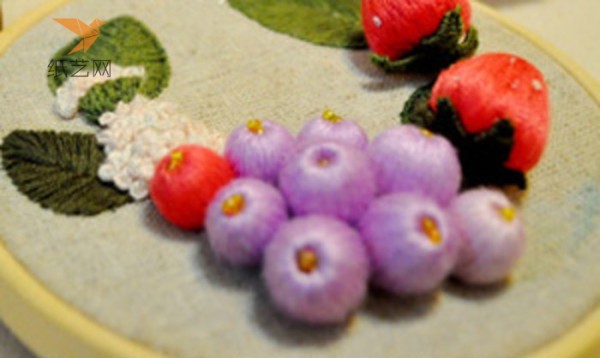 Embroidery tutorial Three-dimensional fruit branches embroidery tutorial