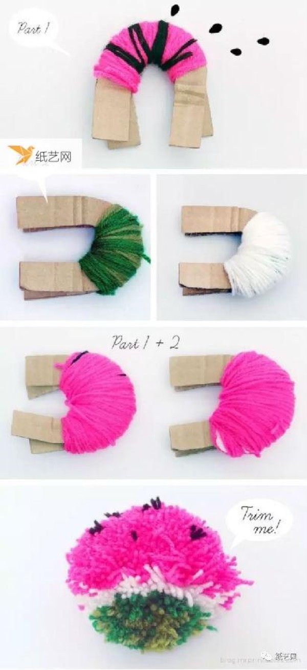 There are so many tutorials on making bag hangings, bookmarks, wind chimes, carpets and decorations made of yarn balls!