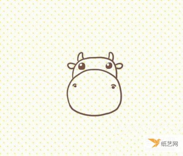 Very cute cartoon cow simple drawing method picture