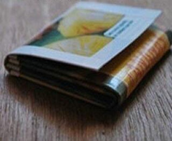 Tutorial on how to make a small wallet by turning waste into treasure from juice boxes