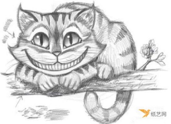 Alice in Wonderland Cheshire Cat Pencil Drawing Tutorial Picture