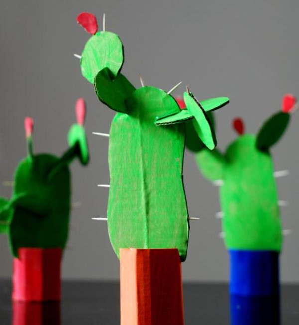 Make cute cactus out of cardboard