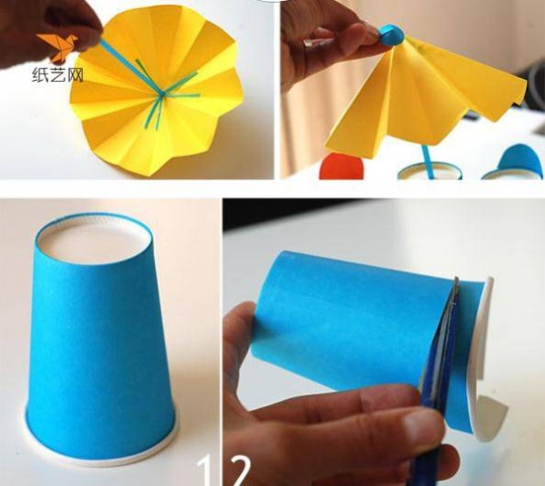 Childrens handicraft tutorial on making cute little dining table from waste paper cups