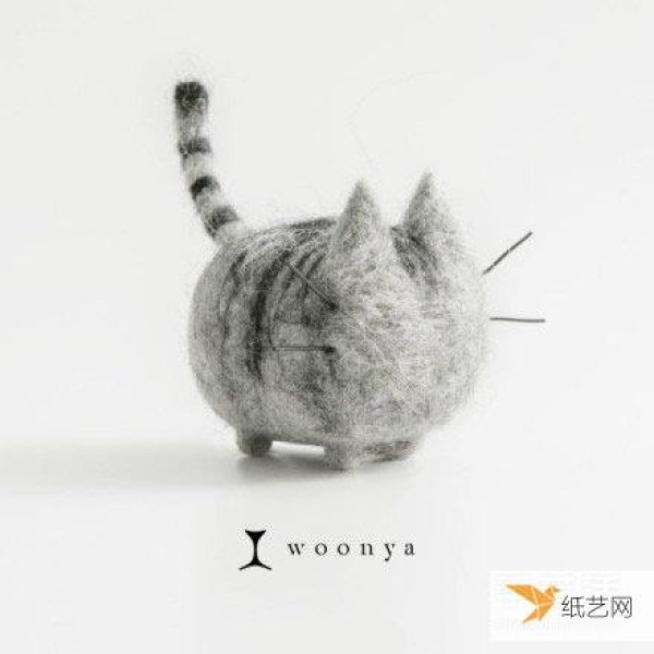 Appreciation of cute wool felt cute cat plush toy works