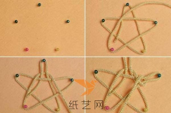 Five-pointed star braided bracelet tutorial. Bracelet as a New Year gift to give you warmth during the New Year.