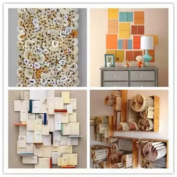 Turn waste into treasure, don’t throw away old books, you can use them as decorative walls! A bookish background wall!