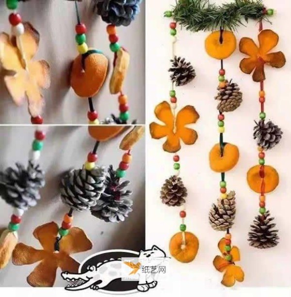 Use orange peel waste to make simple and personalized small ornaments