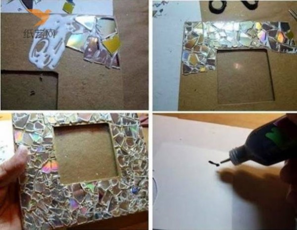 Tutorial on turning waste into treasure: a colorful picture frame made of broken glass tiles