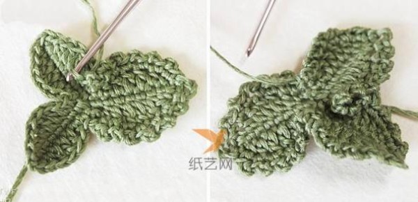 Beautiful crochet leaves tutorial illustrations