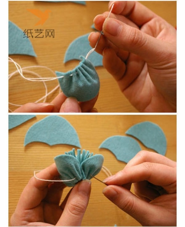 Non-woven fabric tutorial Exquisite non-woven fabric plum blossom flower making tutorial illustration