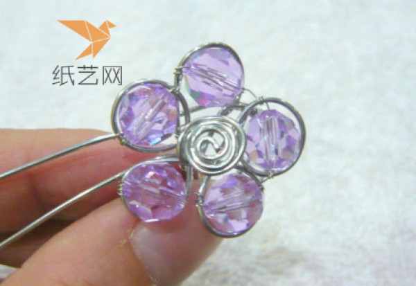 Beaded Braided Wire Wrap Flower Ring Making Tutorial