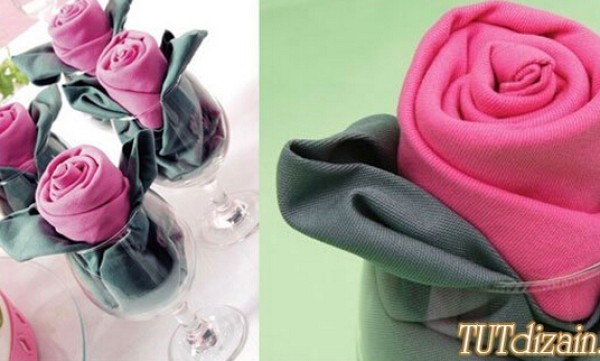 Beautiful flower cup napkin artistic folding method fabric art tutorial