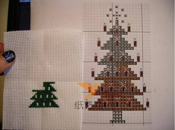 Beautiful Christmas tree cross stitch making tutorial