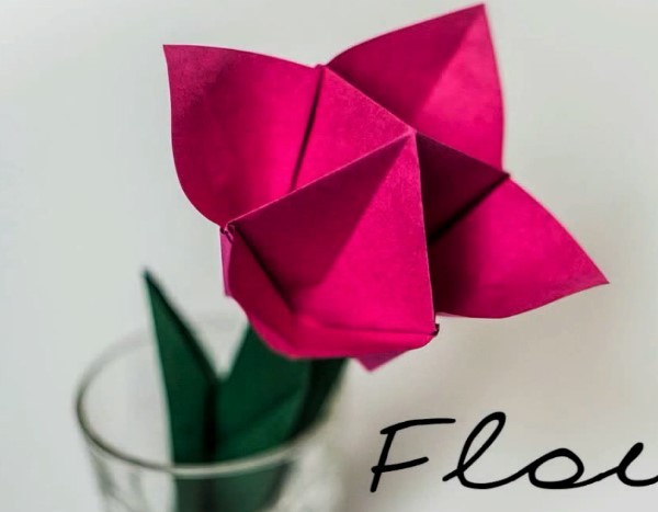 Tutorial on how to make simple origami flowers by hand