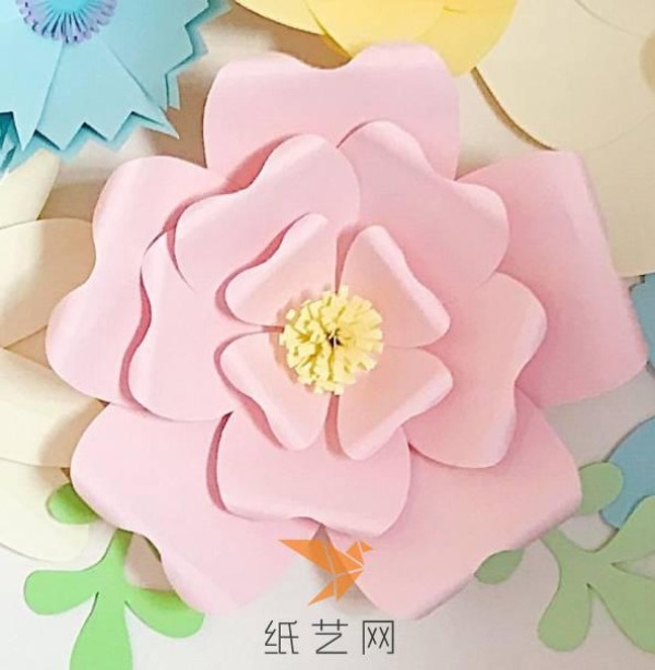 Super beautiful paper flower wall decoration New Year decoration making tutorial