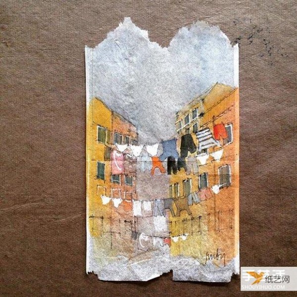 Artist uses used tea bags as canvas to write diary