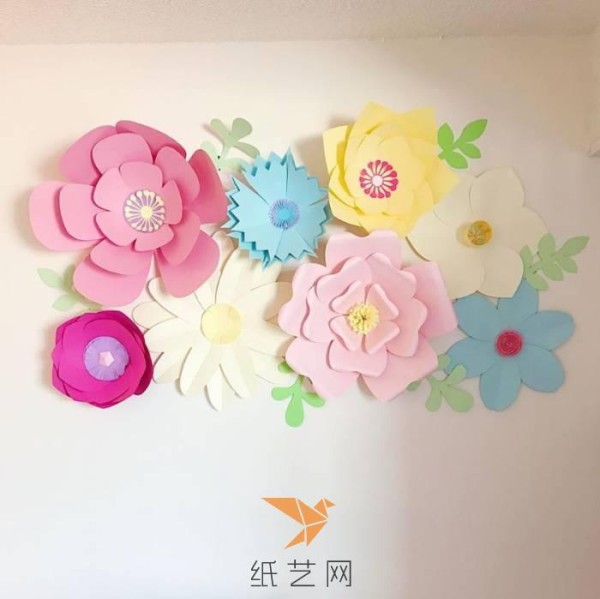 Super beautiful paper flower wall decoration New Year decoration making tutorial