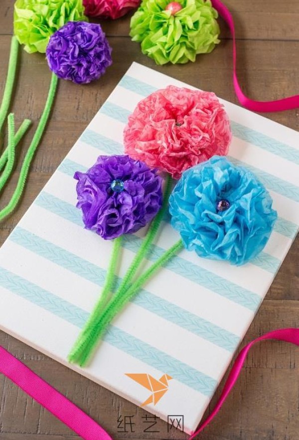 Childrens handmade paper flower Mothers Day gift making tutorial