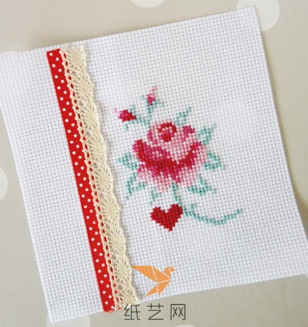 Cross stitch rose decoration making tutorial