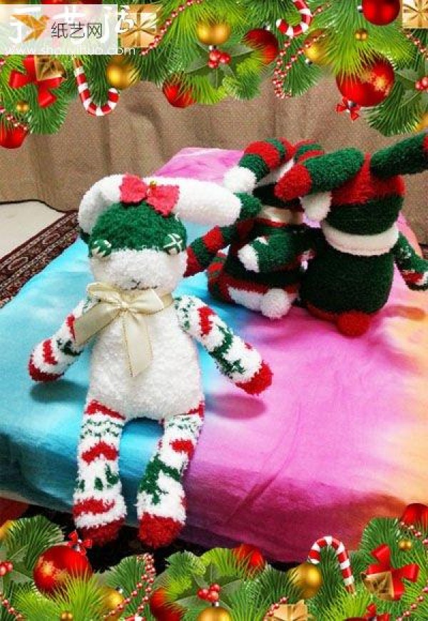 Use waste stuffed socks to make a very personalized Christmas bunny doll