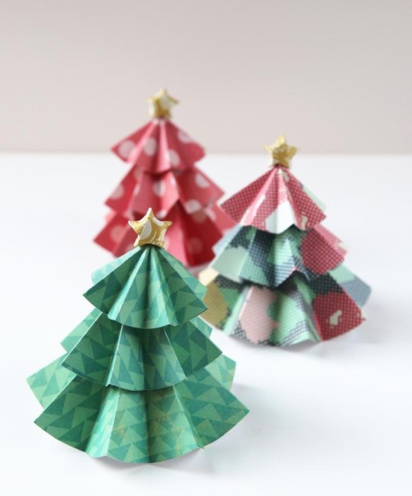 Cute Origami Christmas Tree and Origami Star Making Tutorial