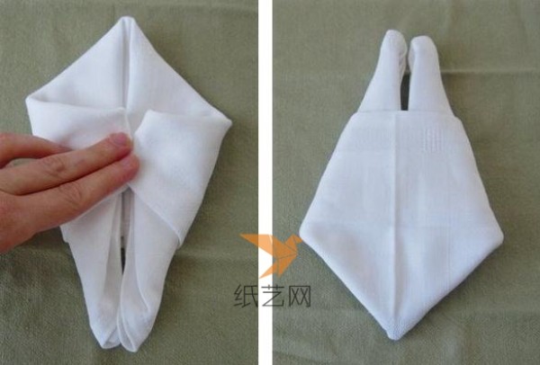 Illustrations of napkin folding