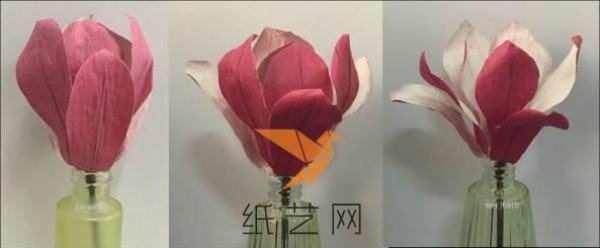 Paper art purple magnolia making tutorial