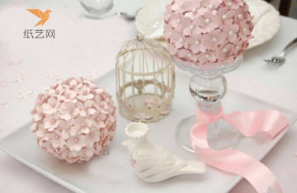 Paper art tutorial Elegant and romantic pink paper flower ball making tutorial